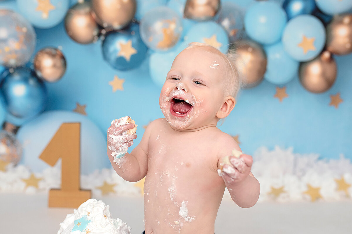 cakesmash fotosessie met taart