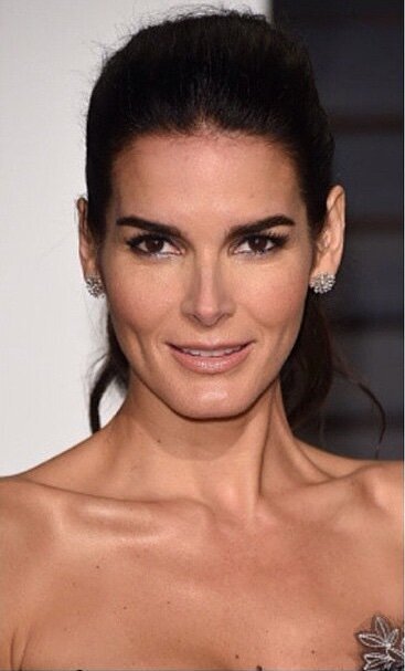 Angie Harmon at the Vanity Fair Party wearing a black dress