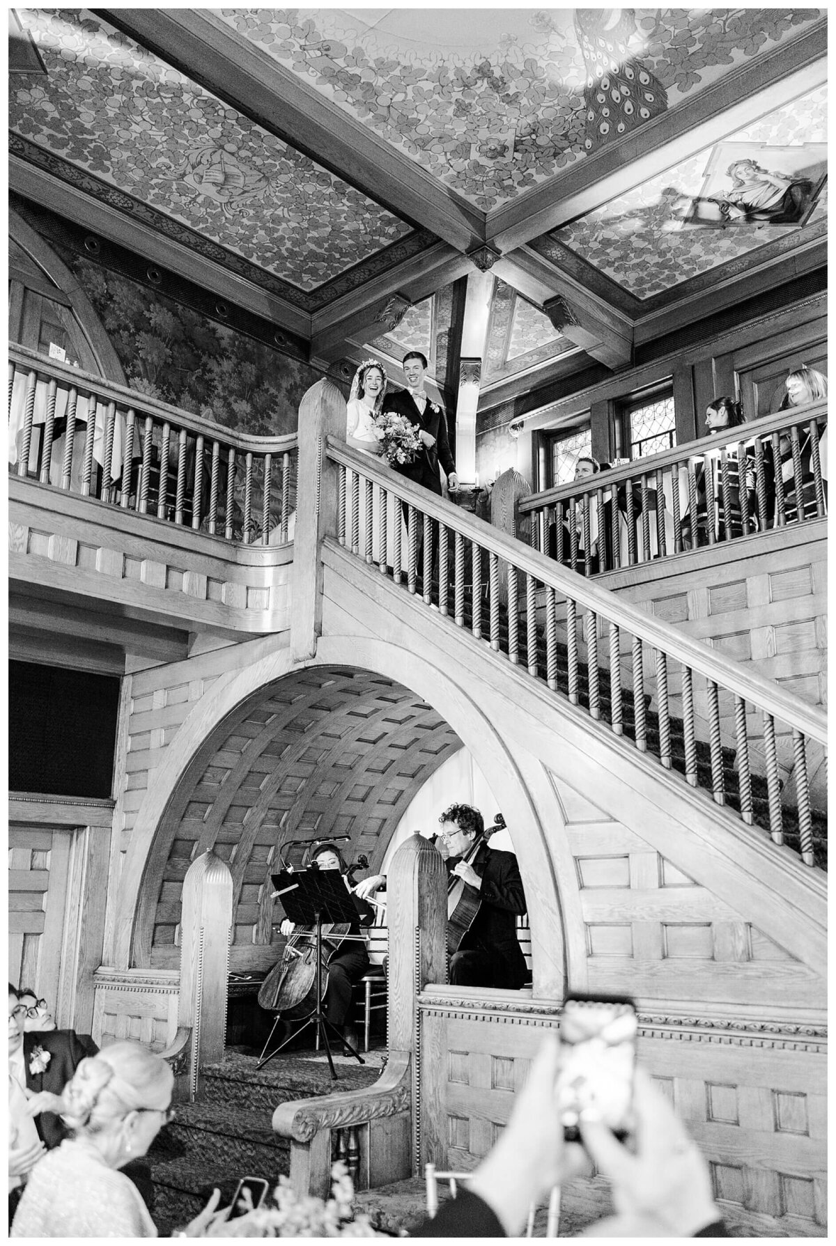 Bride & Groom smile at their guests right before they enter their coeur d'Alene Wedding Reception