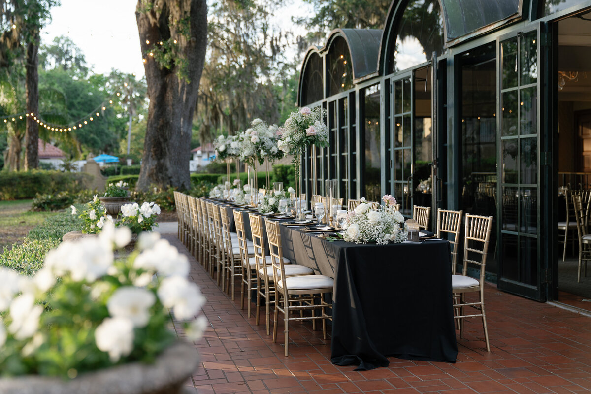 Film wedding photo of reception tablescape by Shelby Ann Photos