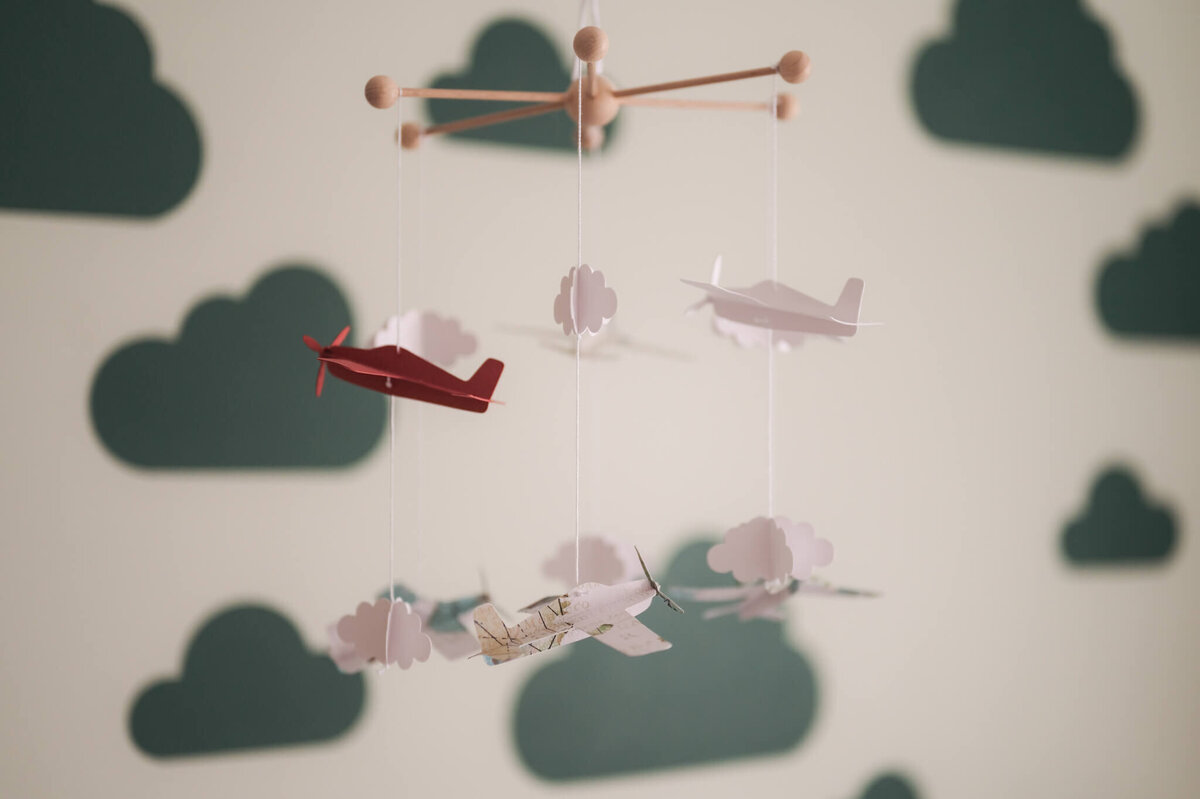 newborn mobile airplane themed