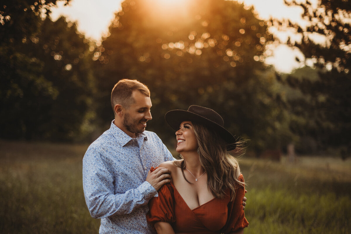 sunset engagement session