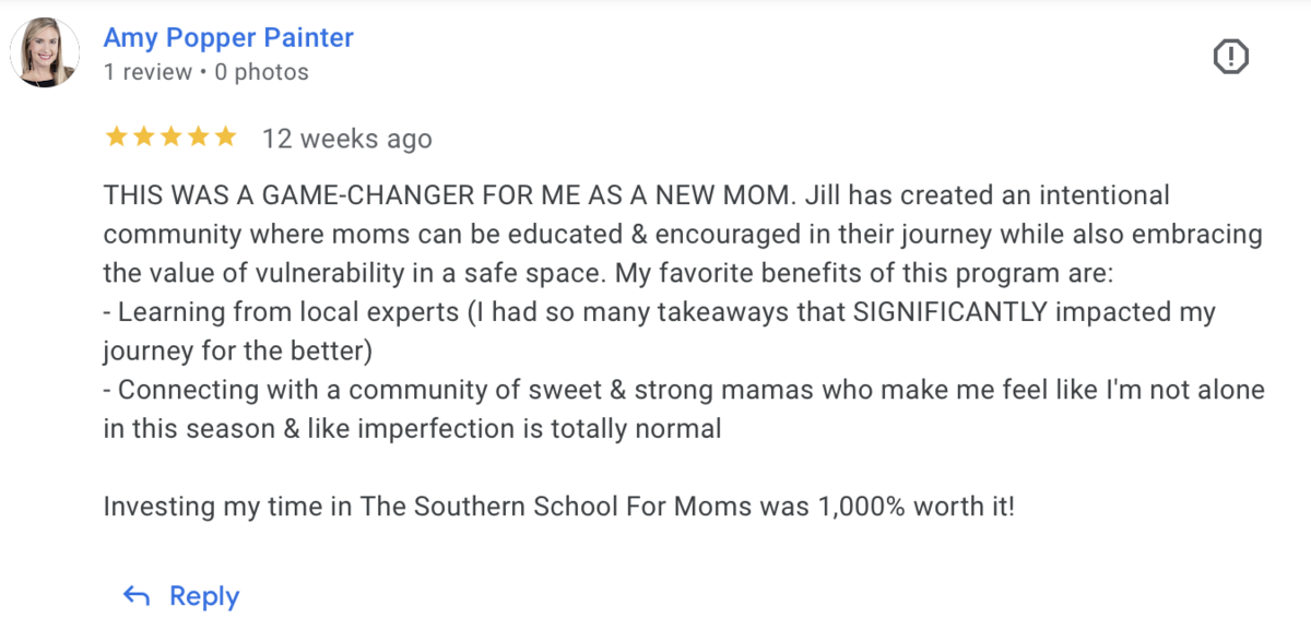 Google testimonial