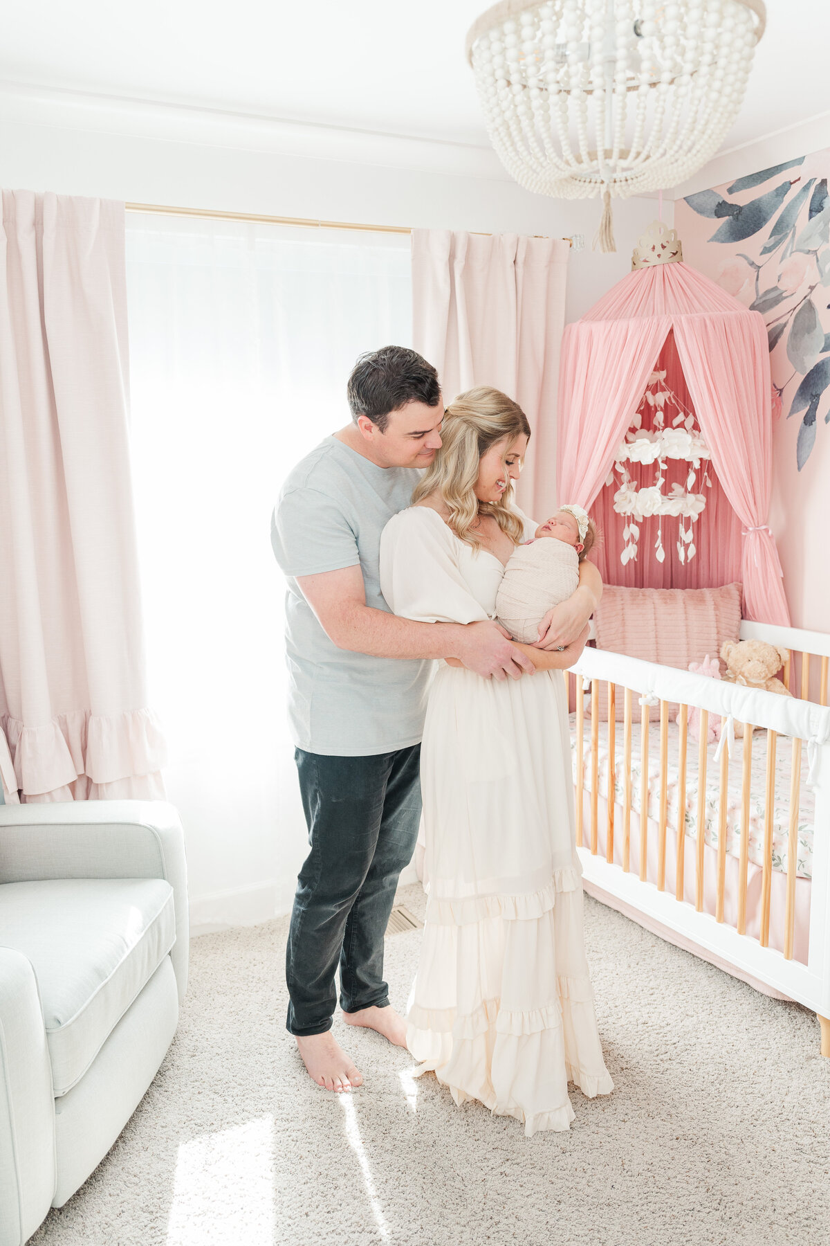 Pink and White Classic Lifestyle Baby Girl Newborn Photos Castle Rock Colorado Elena Spraguer Photography 0025