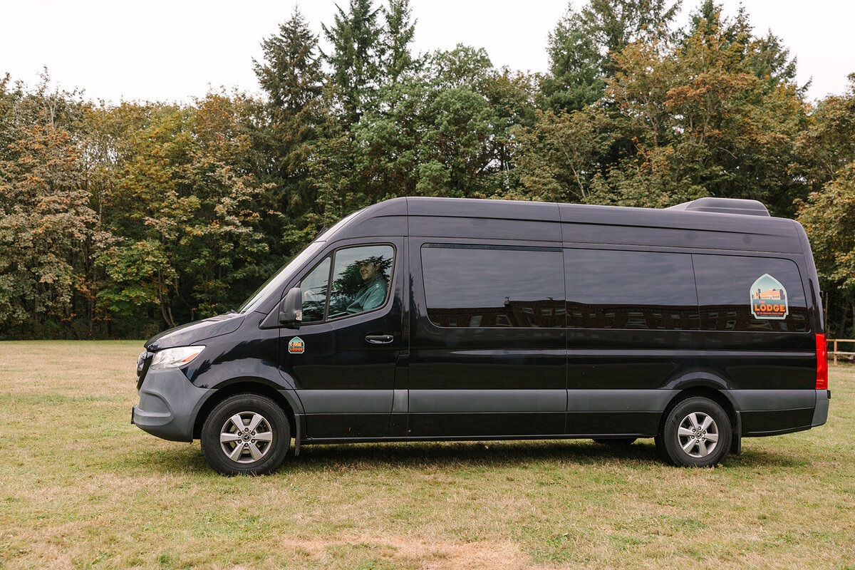 Lodge at St Edward Shuttle Bus for weddings- Joanna Monger Photography