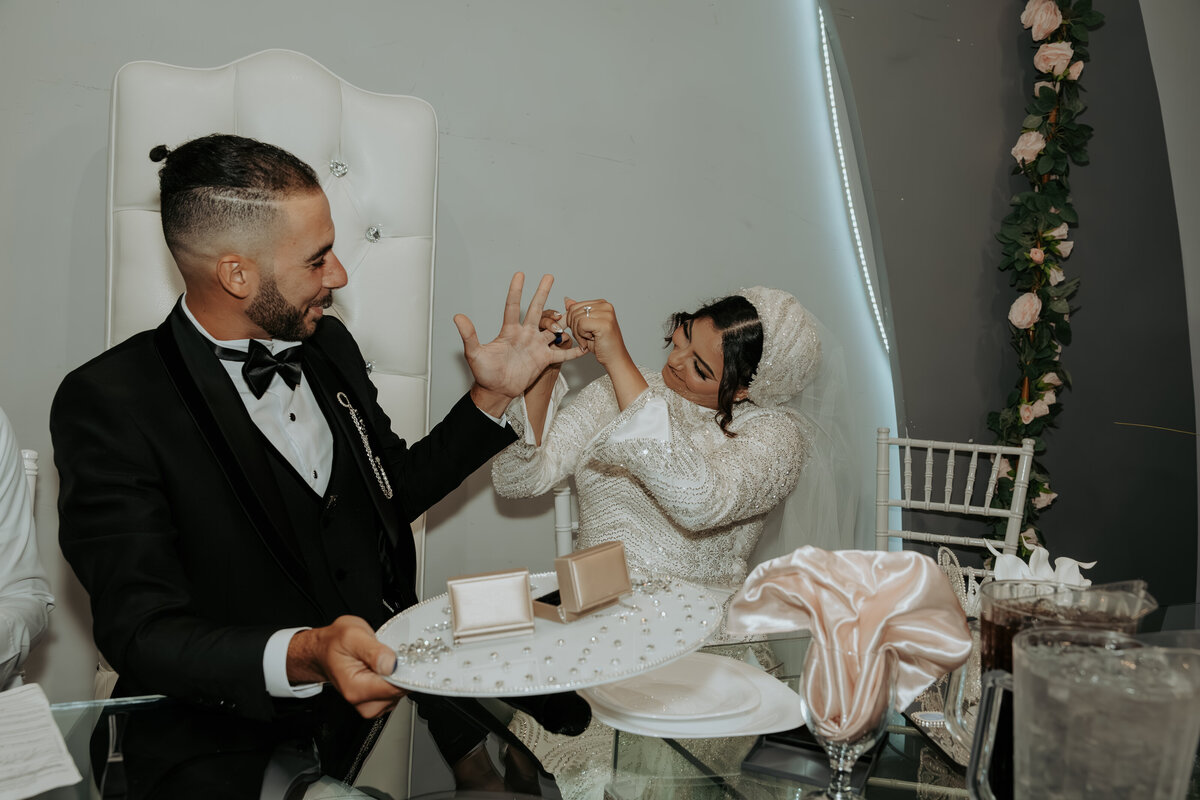 Bride and Groom Exchanging Jewelry Gifts – Los Angeles Arabic Wedding Photography