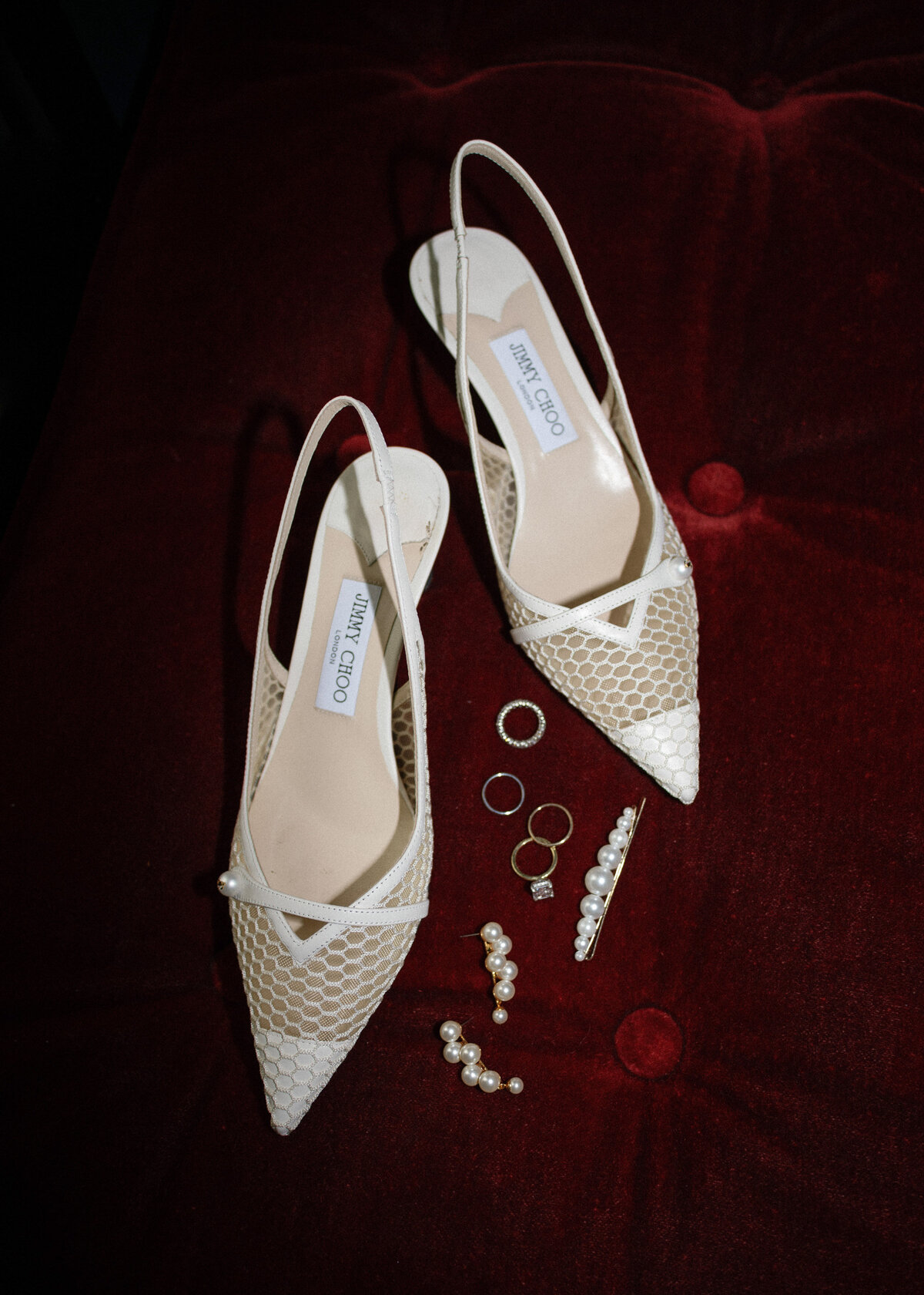 White Jimmy Choo heel shoes