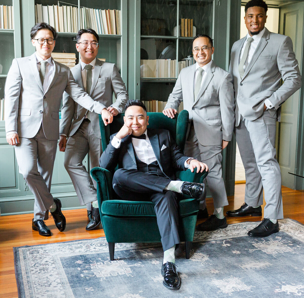 Groom and groomsmen portrait