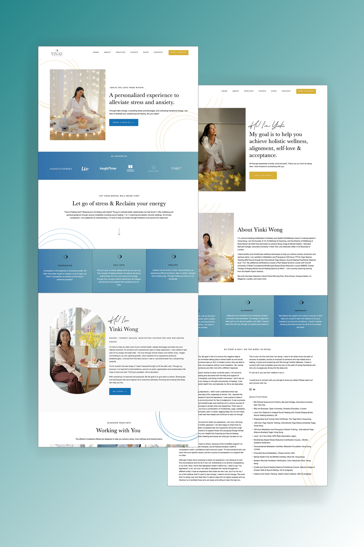 squarespace website design healing