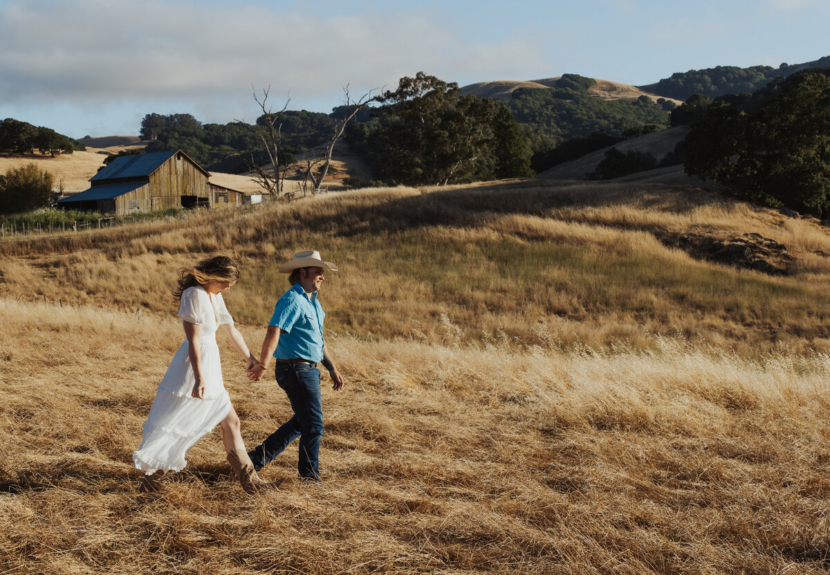 Sonoma county rolling hills engagement photos