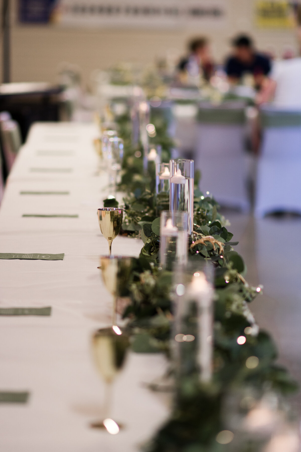 table decor at a wedding in Edmonton, Alberta
