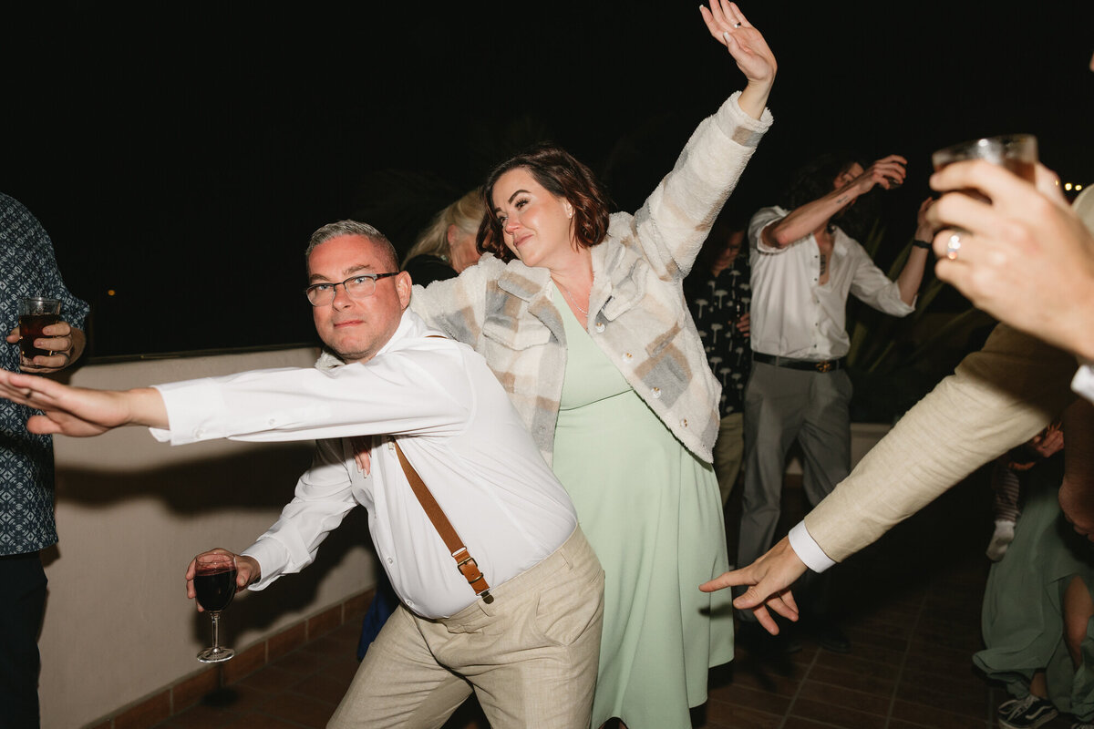 Guests dancing on dance floor at Hilton Beachfront Resort Santa Barbara