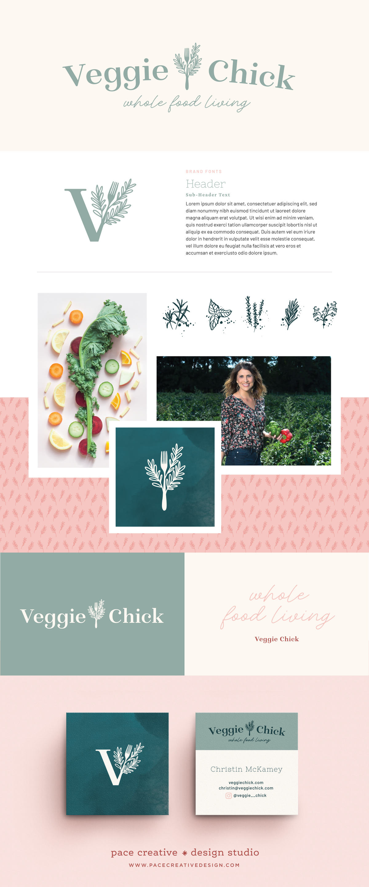 Veggie Chick brand design by Pace Creative Design Studio