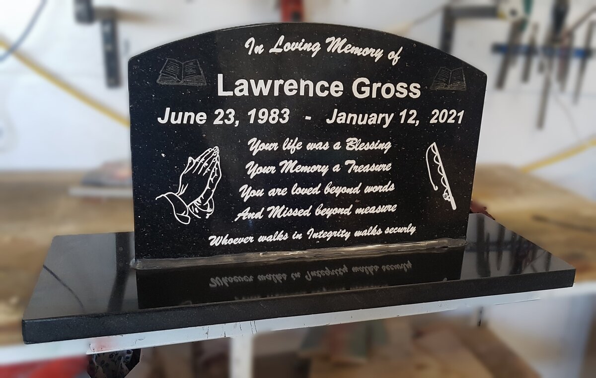 Gross Chrsitian Headstone Custom Design Saskatoon Saskatchewan