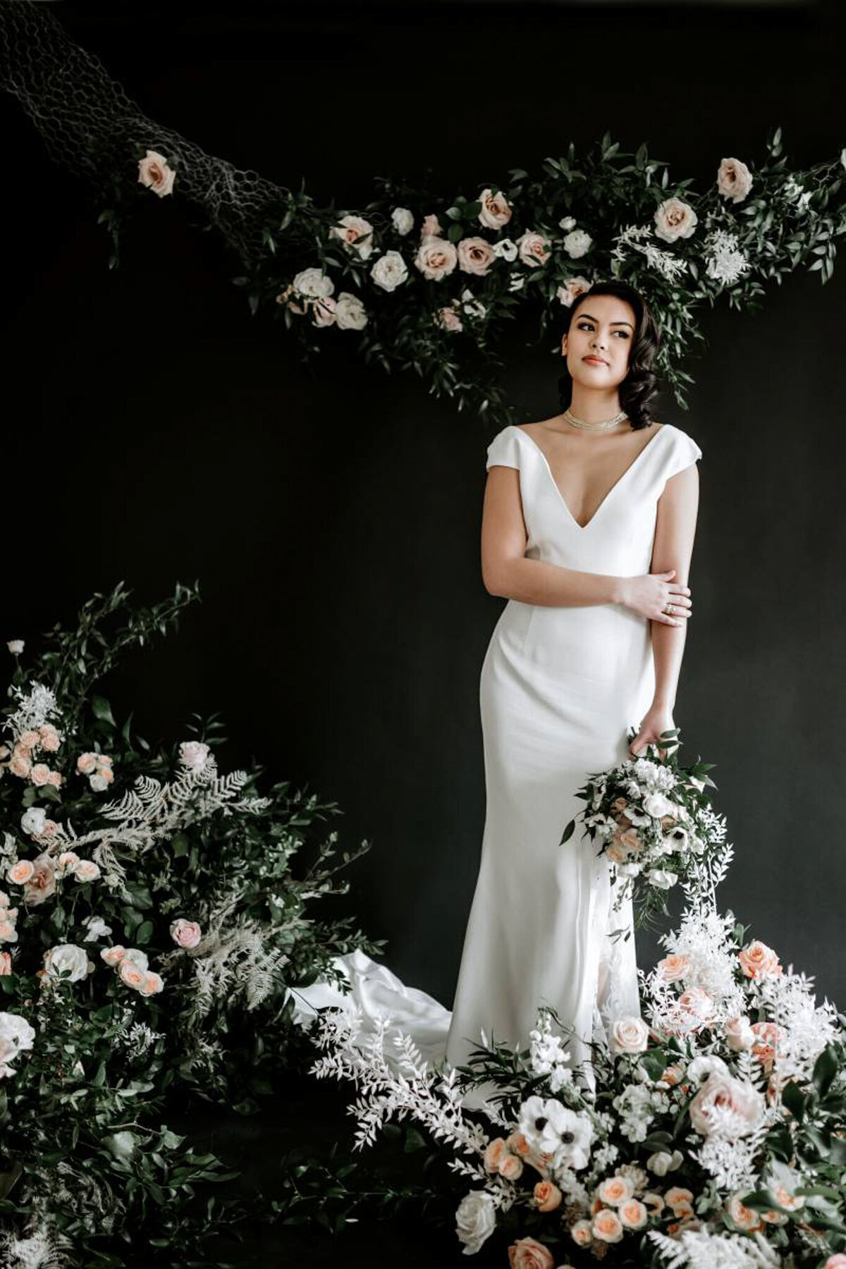 Couture bridal gown by Blush & Raven, a couture wedding bridal boutique based in Calgary, Alberta. Featured on the Brontë Bride Vendor Guide.