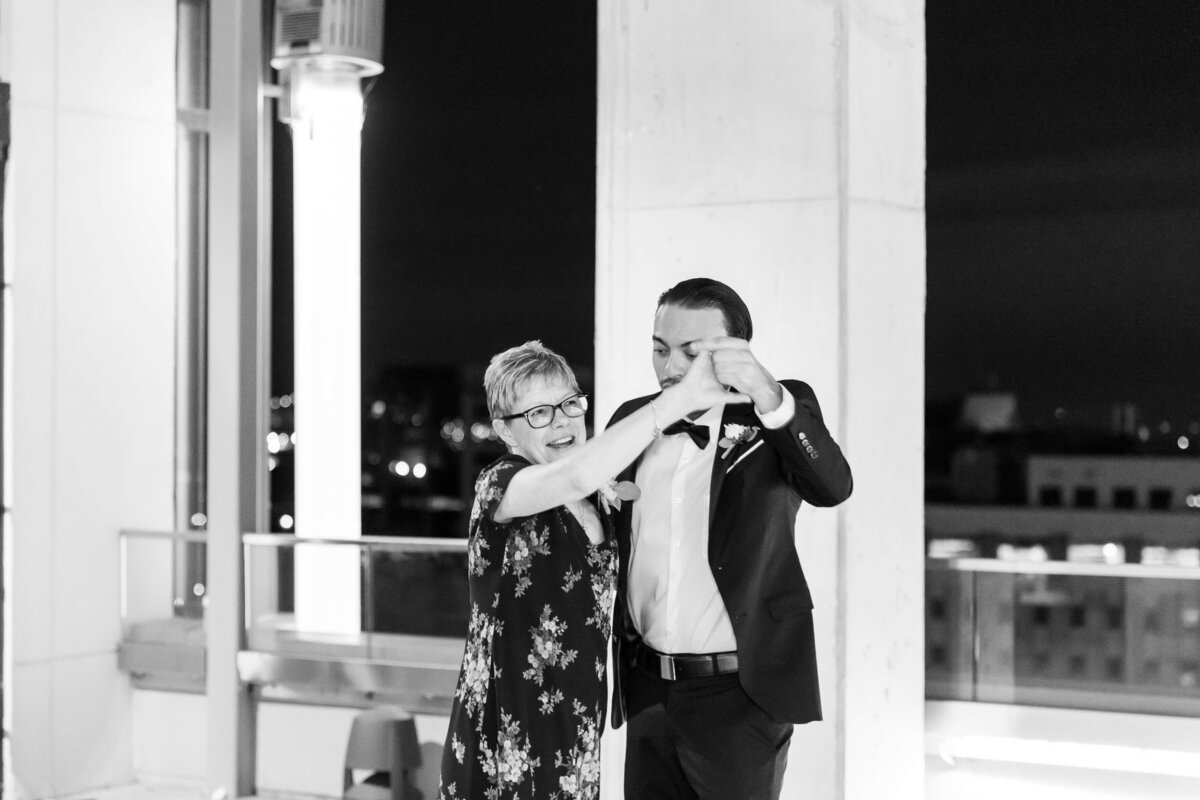 Couple dancing at wedding at The Aertson hotel, Nashville