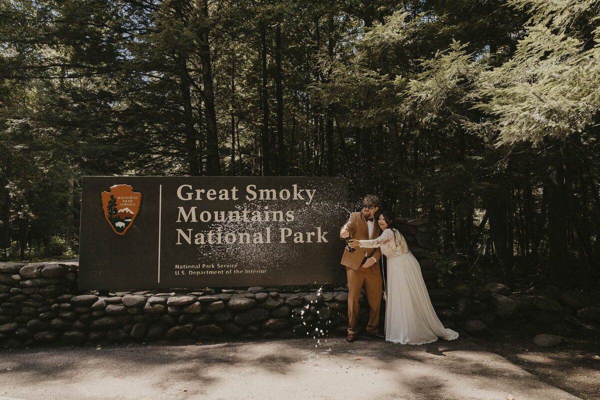 Wedding celebration at Great Smoky Mountains National Park