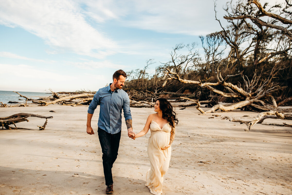 Jacksonville Florida Beach and Woods Maternity Session-32