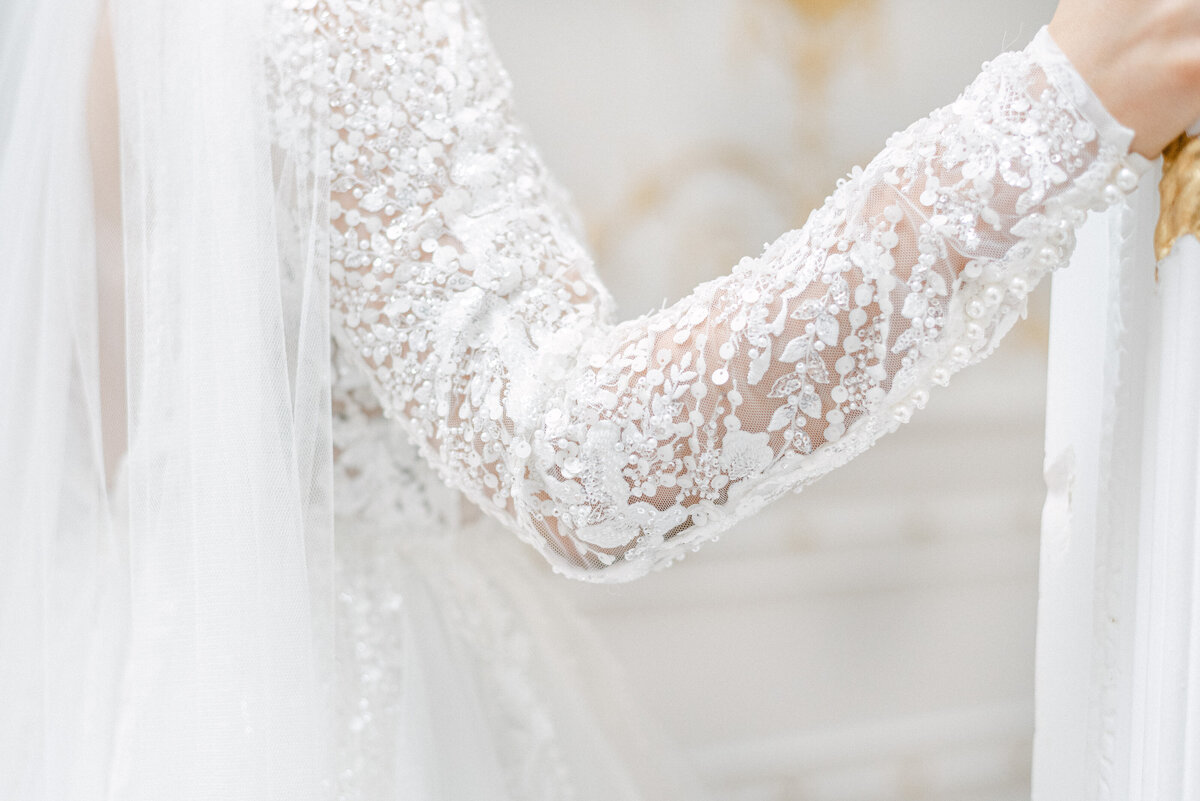 Wedding dress sleeve detail photo