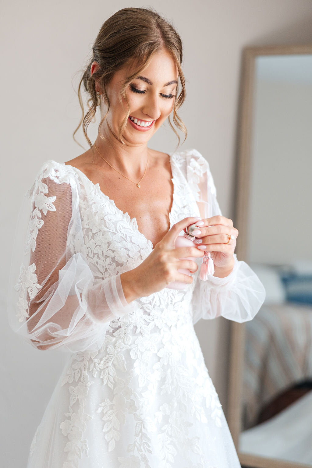 Photo of bride getting ready
