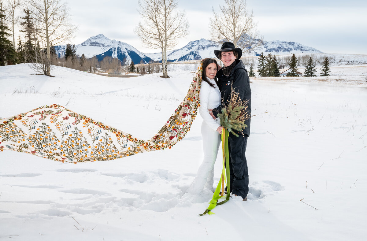 Snowy Winter Wedding in Mountain Village, Colorado