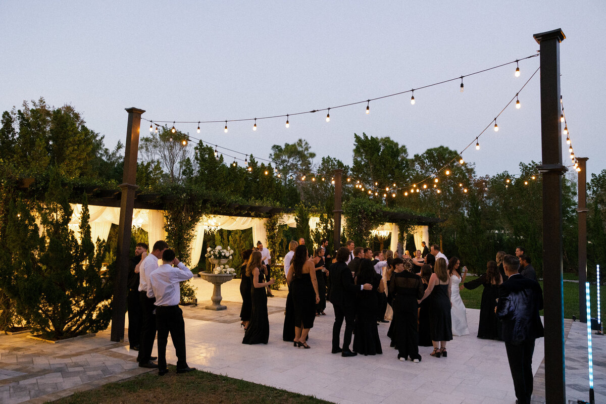 dance floor reception at La Casa Toscana Wedding Venue Fort Myers Florida