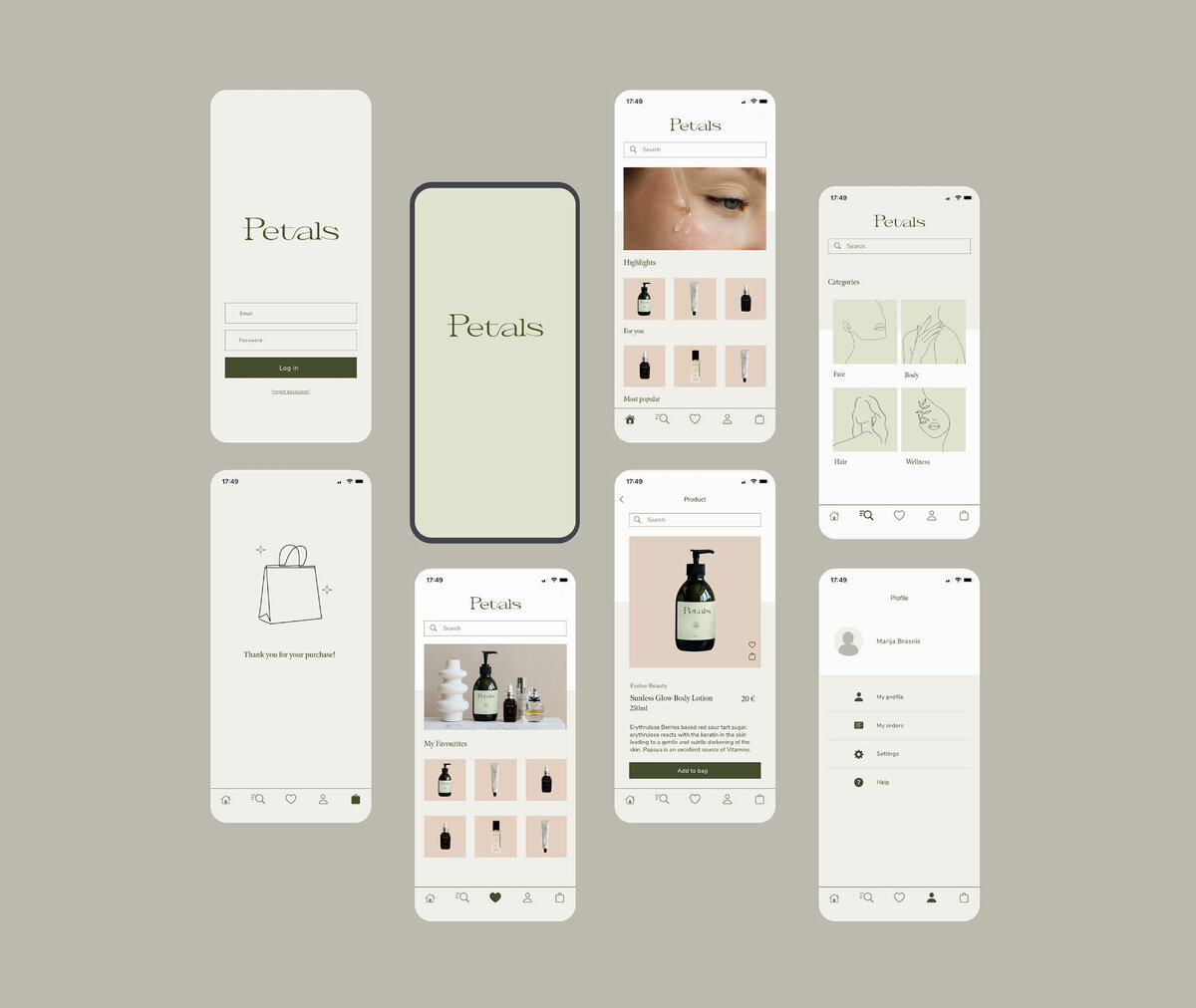 mobile website for a beauty brand