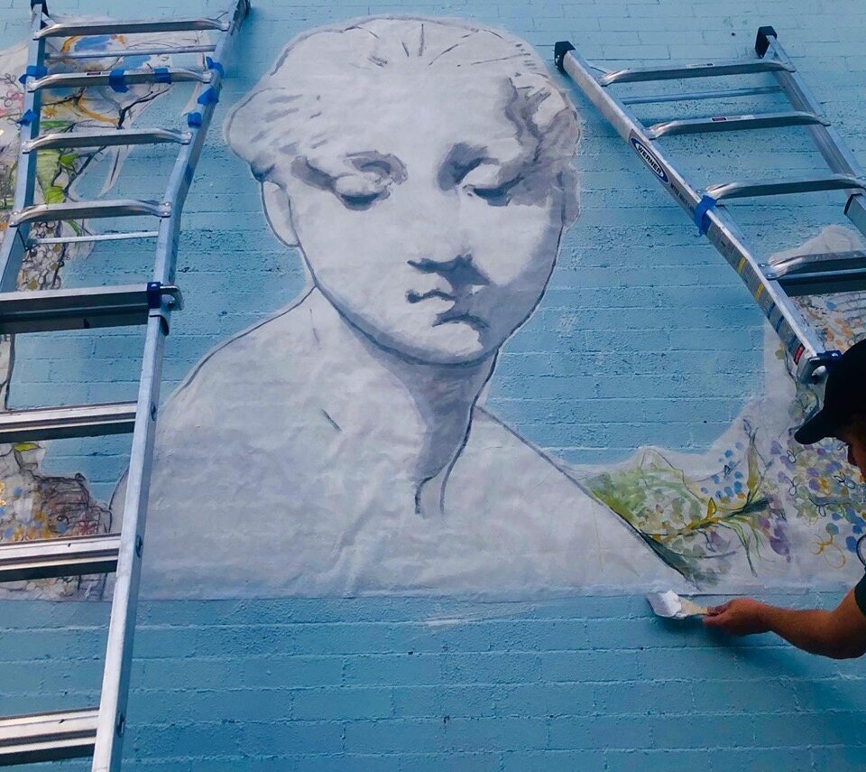 Artist Cam Rose's Madonna Mural