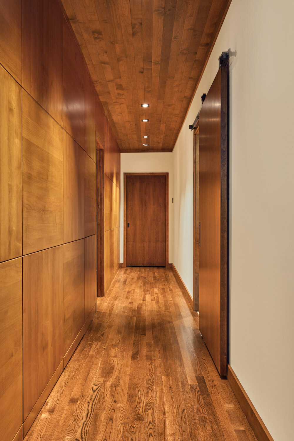 Panageries Residential Interior Design | Pacific NW Modern Dwelling Chocolate Hallway