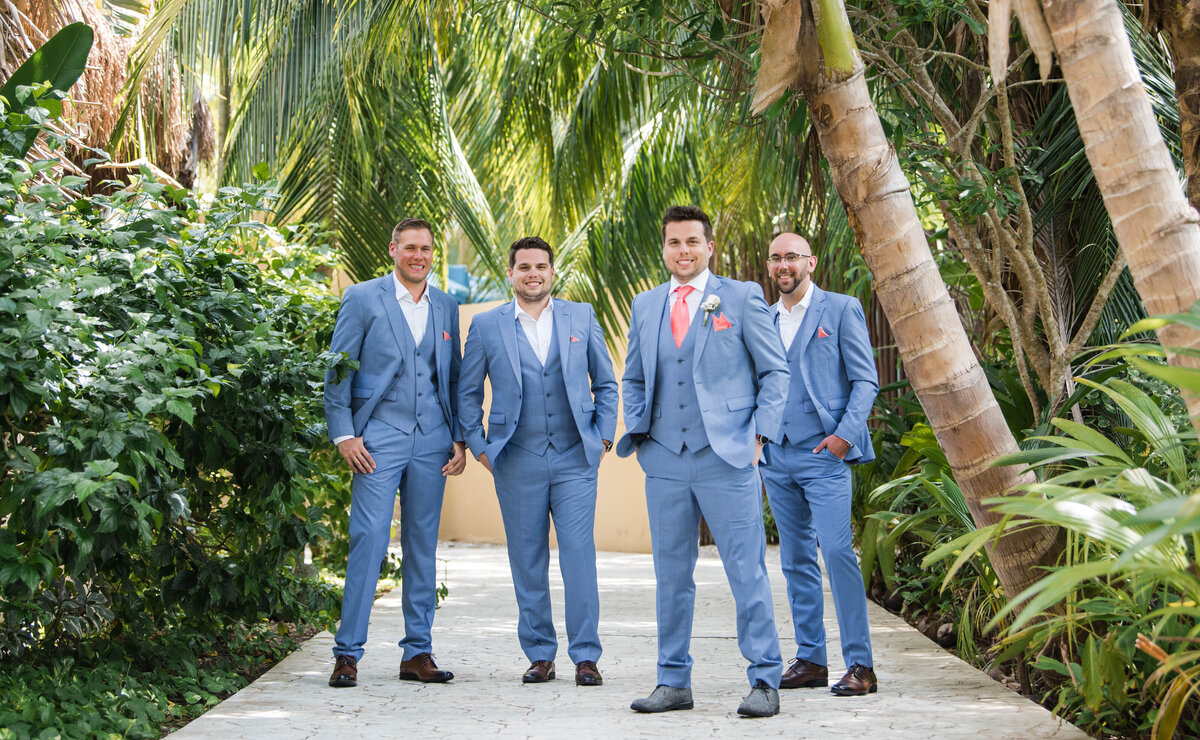 groomsmen in the Riviera Maya