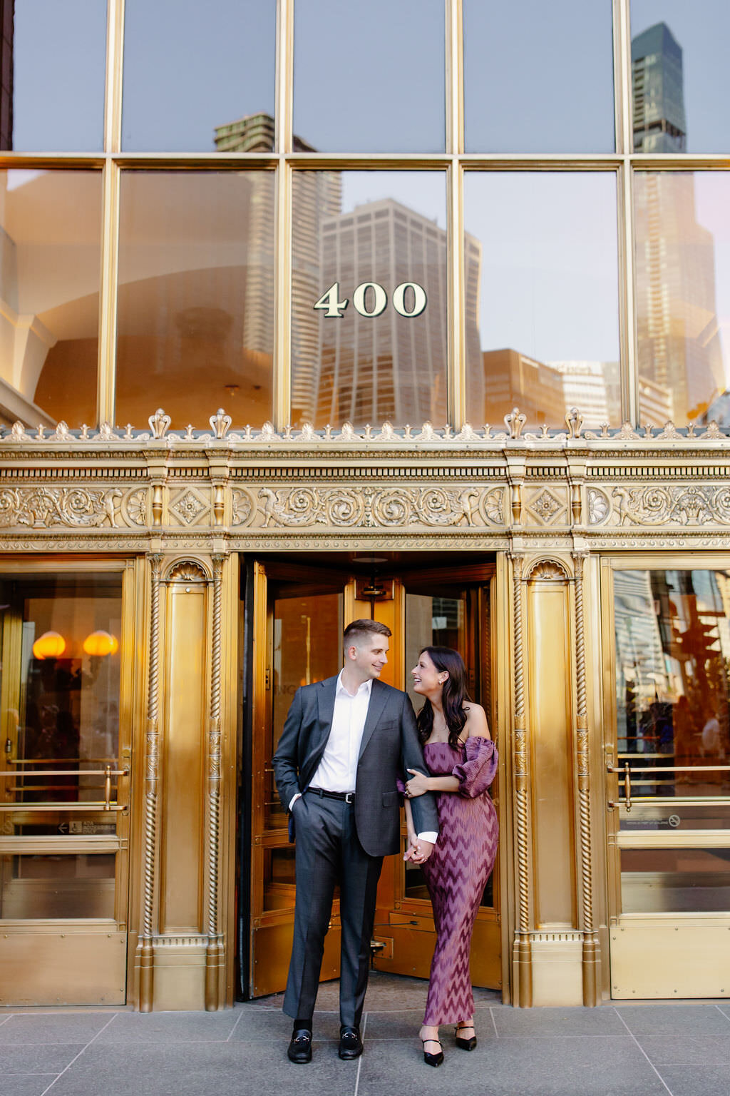 An engagement photography session at The Wrigley Building and North Ave Beach in Chicago, Illinois - 1