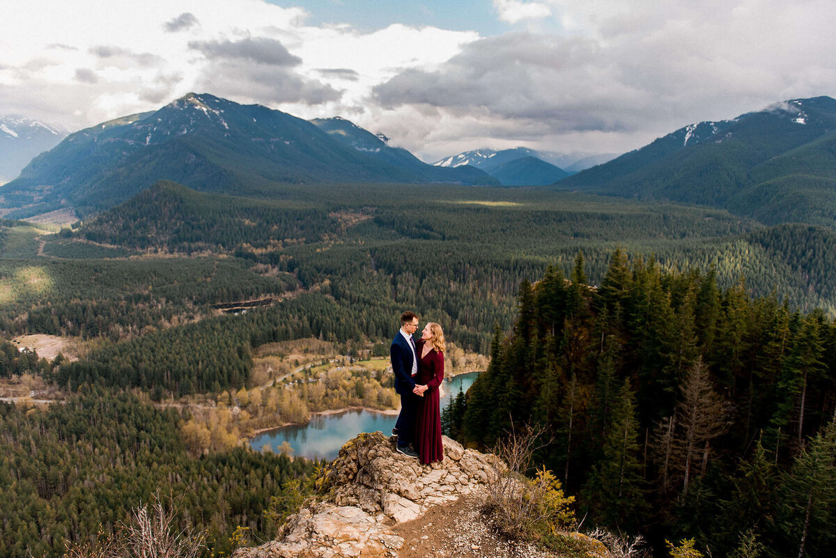 Engaged couple in Washington State.