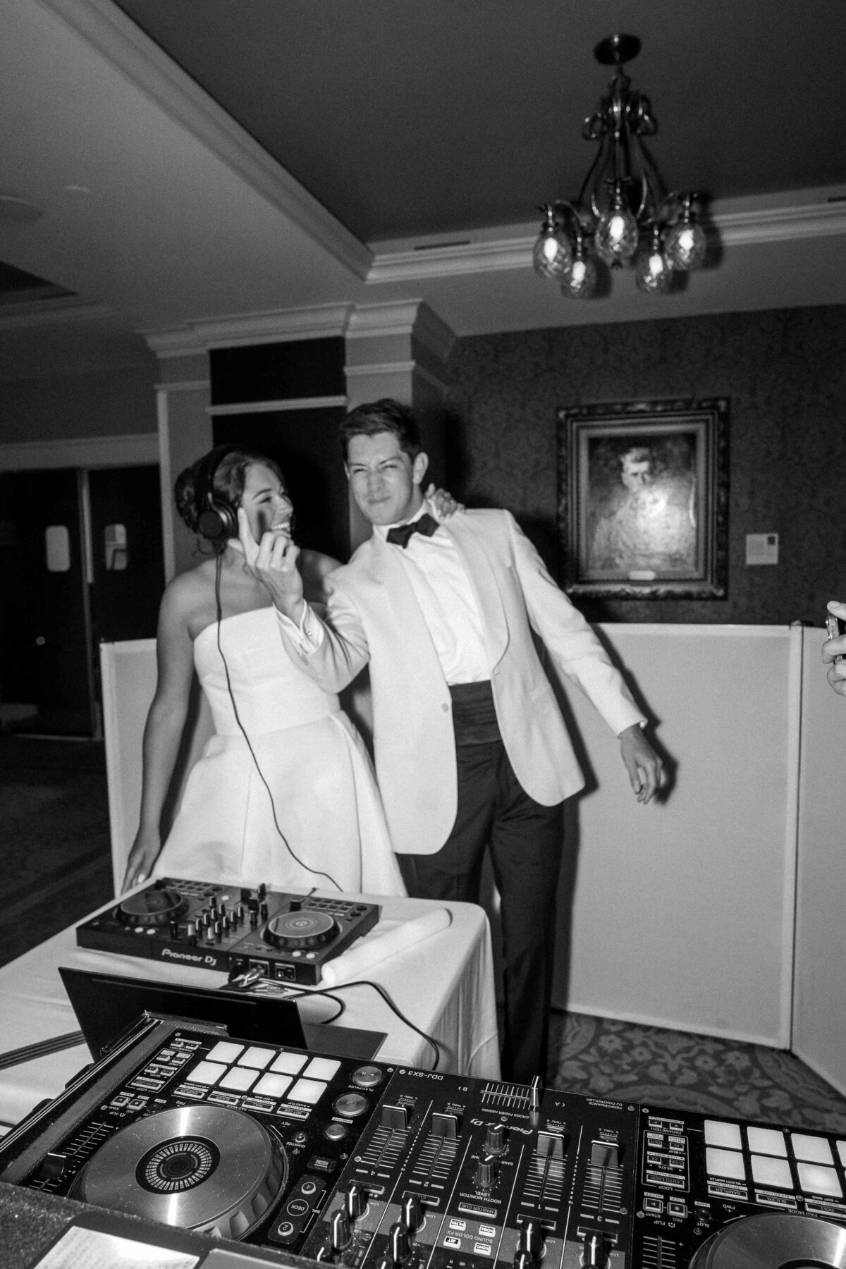 army navy club wedding black white