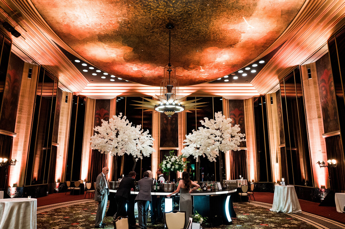 cool bar setup in the urban room of the omni william penn