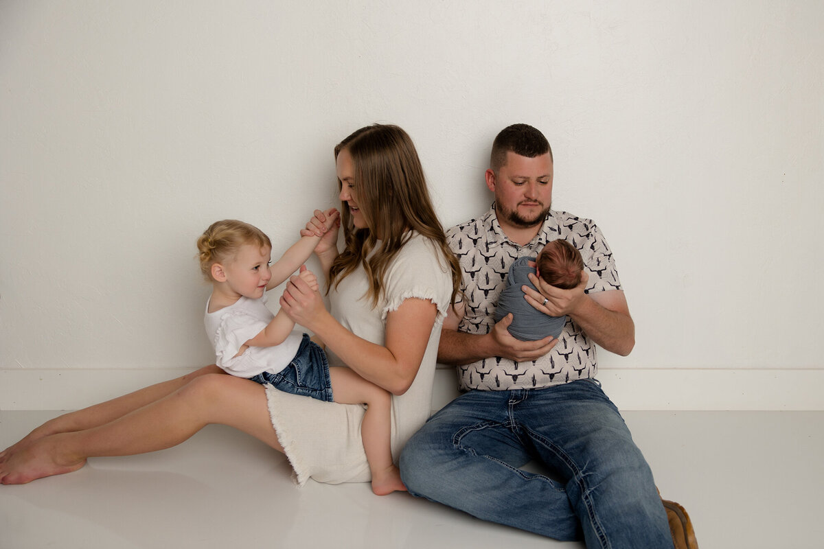 family newborn session in studio
