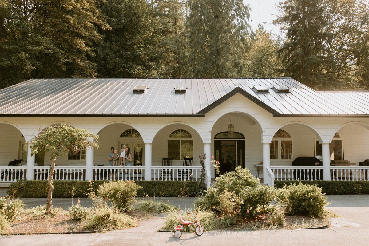 Lifestyle family on their front porch in Spokane