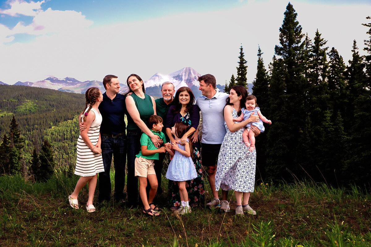 Family fun and trivia for family portrait session in Durango, CO