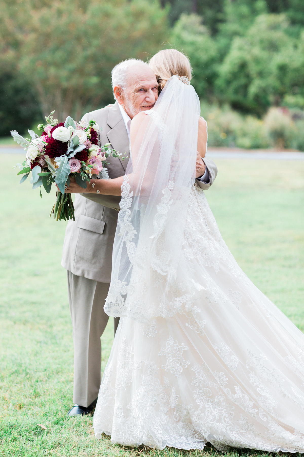 First look bride + Grandfather