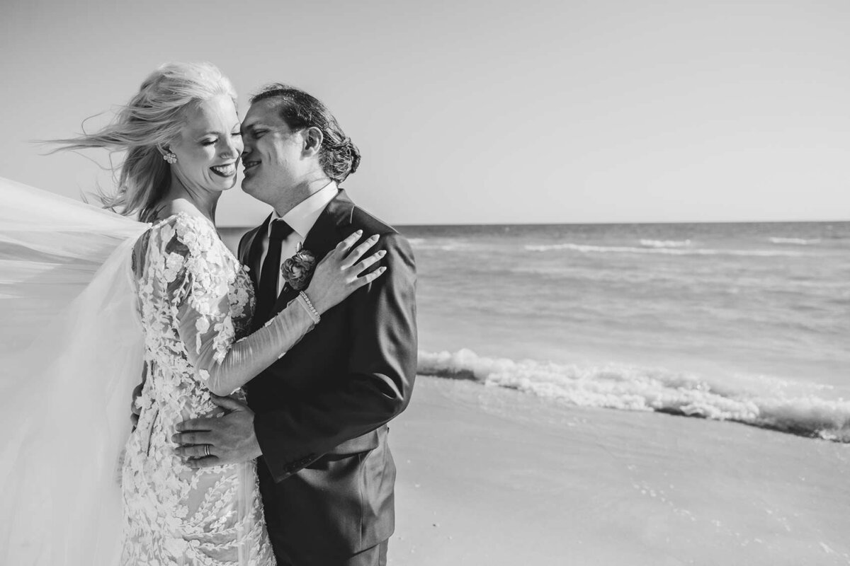 South Florida Beach Wedding Photographer black and white