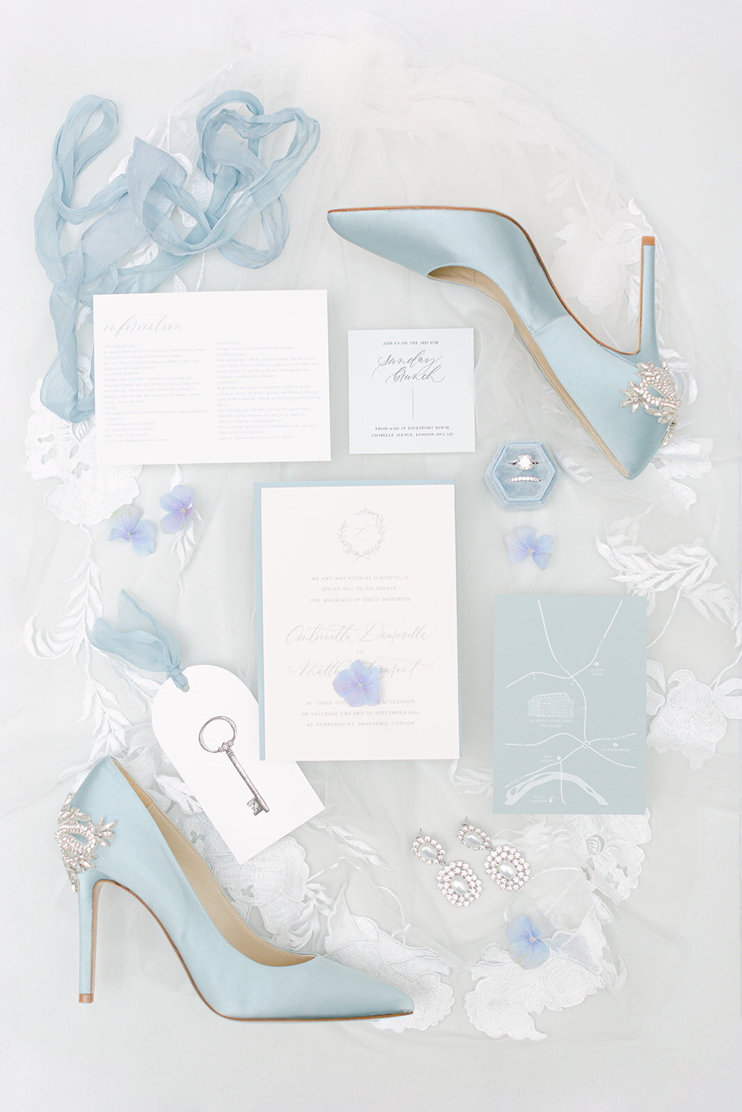 62  - Written by Emily Wedding Stationary Planner - Maila Enea Wedding Planning - Freya Rosa Bridal Shoes - Swarovski Engagement Constella Ring - Asos Edition Floral Embroidered Veil - London UK - Joana Senkute Photography