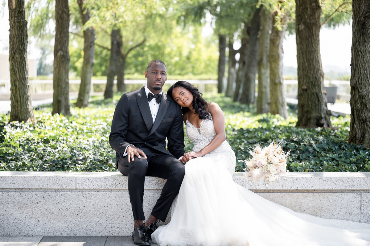 couple posing outside
