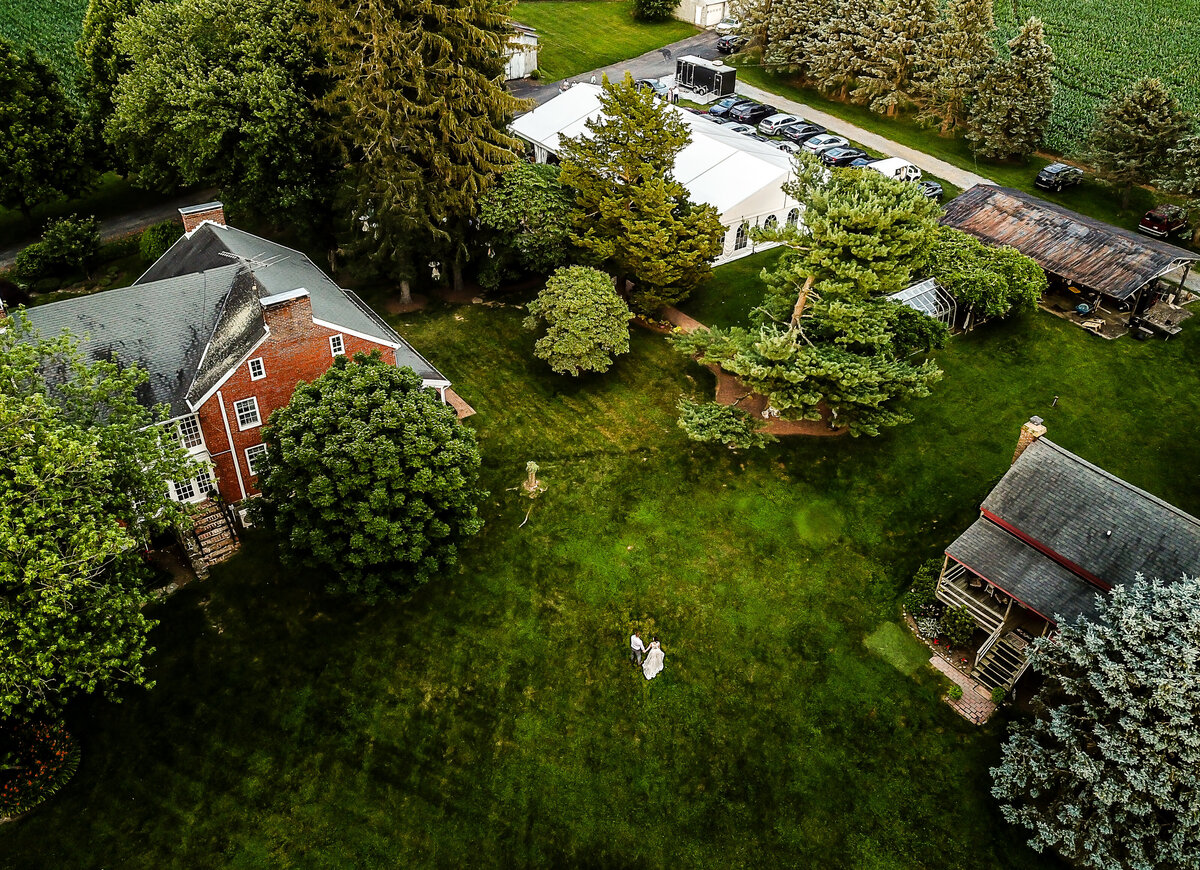 Christian Royer House, Wedding Venue drone shot by Kimberly Dean Photos