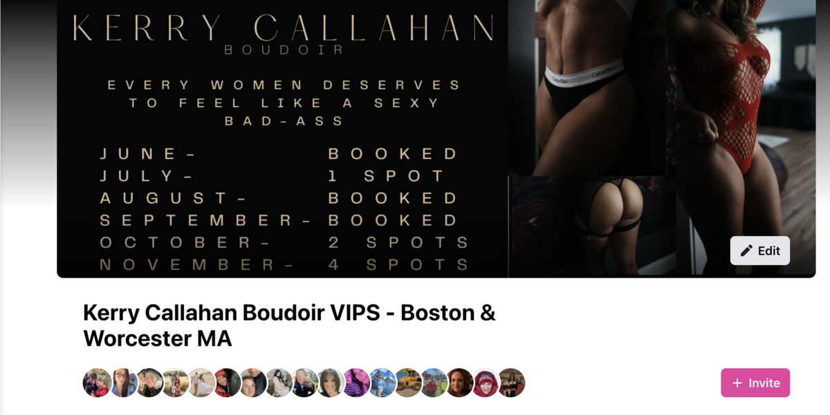 Facebook cover photo for Massachusetts boudoir photography kerry callahan boudoir