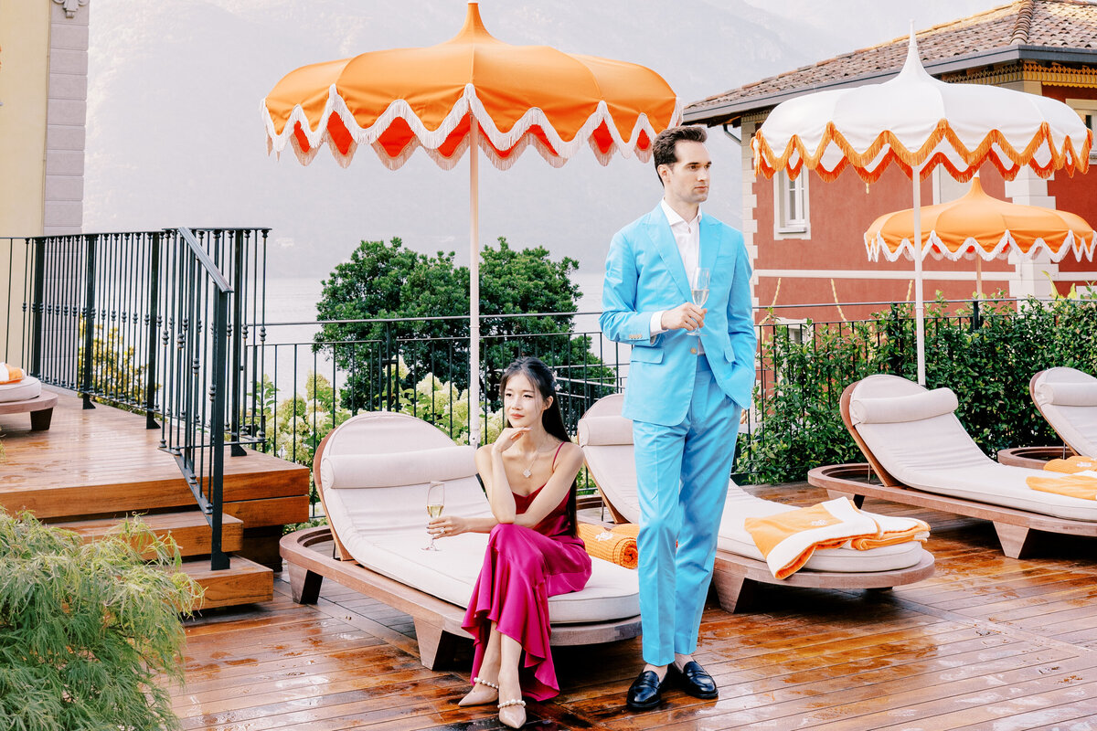 Engagement session at Grand Hotel Tremezzo on Lake Como in Italy photographed by Lake Como Photographer