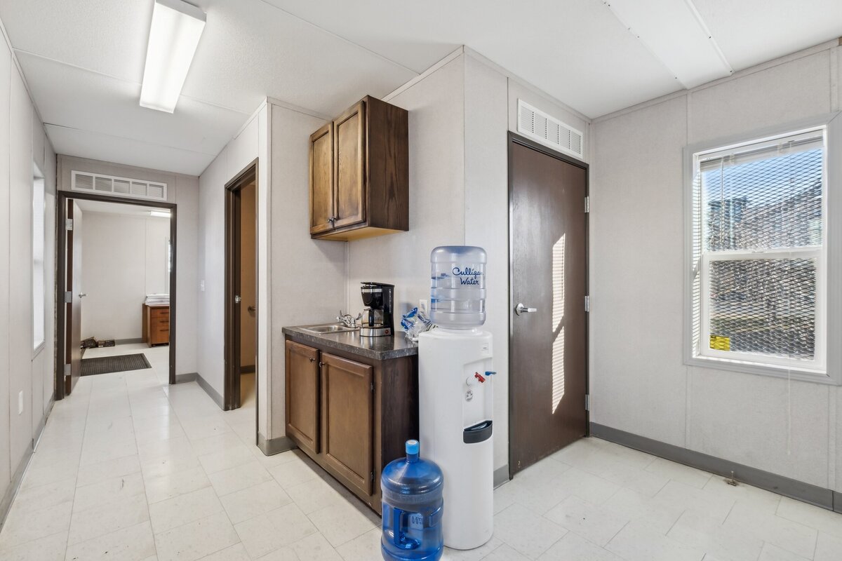 Job site office setup for Metro E-Line construction project in Edina, Minnesota