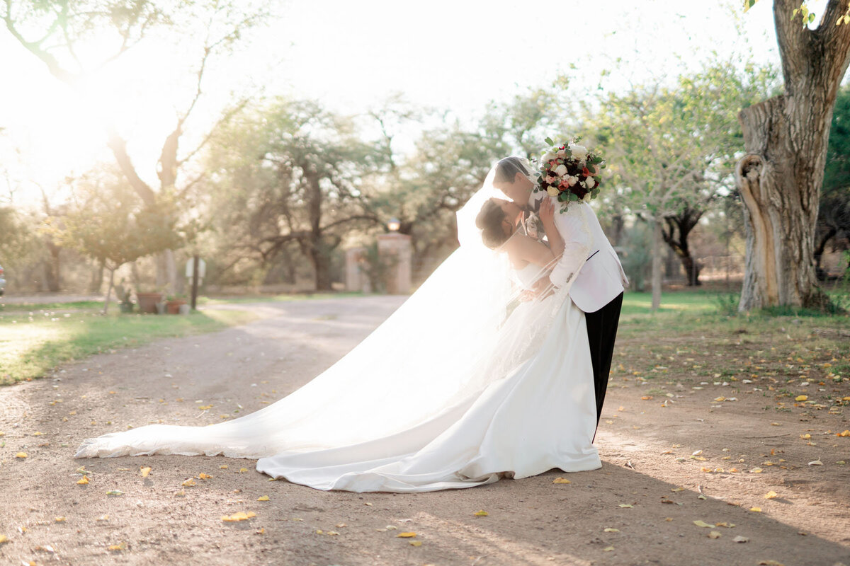 Backlit photo for the bride and groom at Agua linda farms.