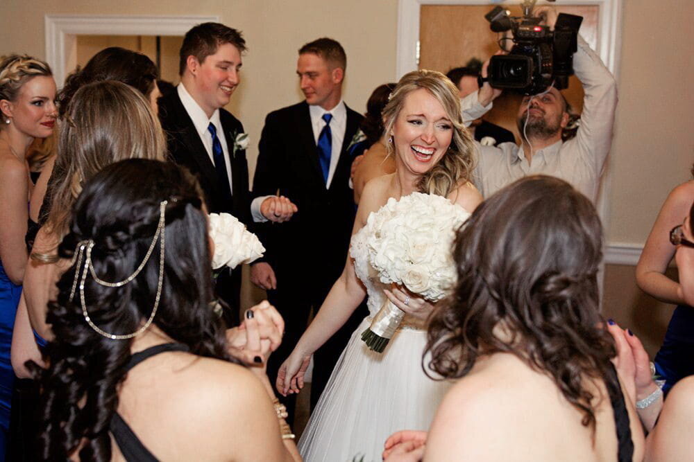 Bride and Groom Laughing During Ceremony