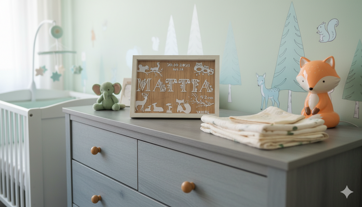 Cadre de naissance poétique lune et danseuse pour bébé fille