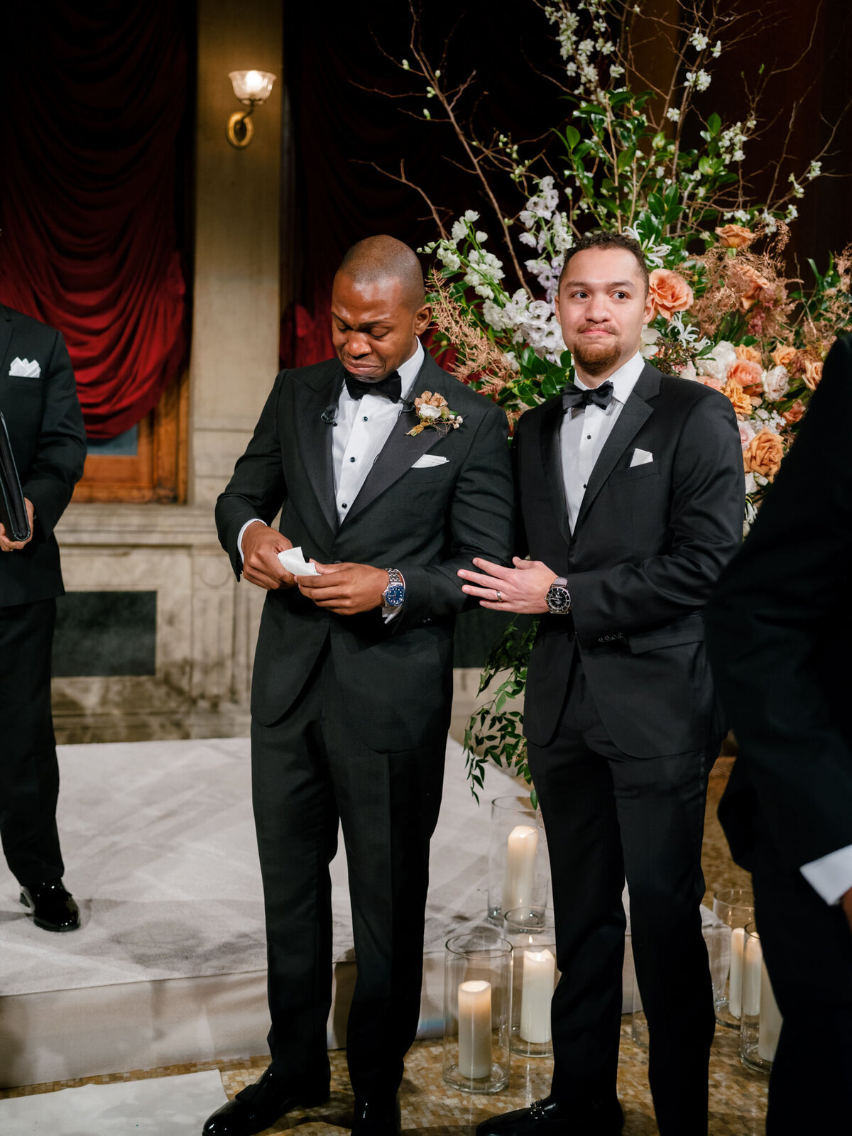 groom seeing bride for first time and crying