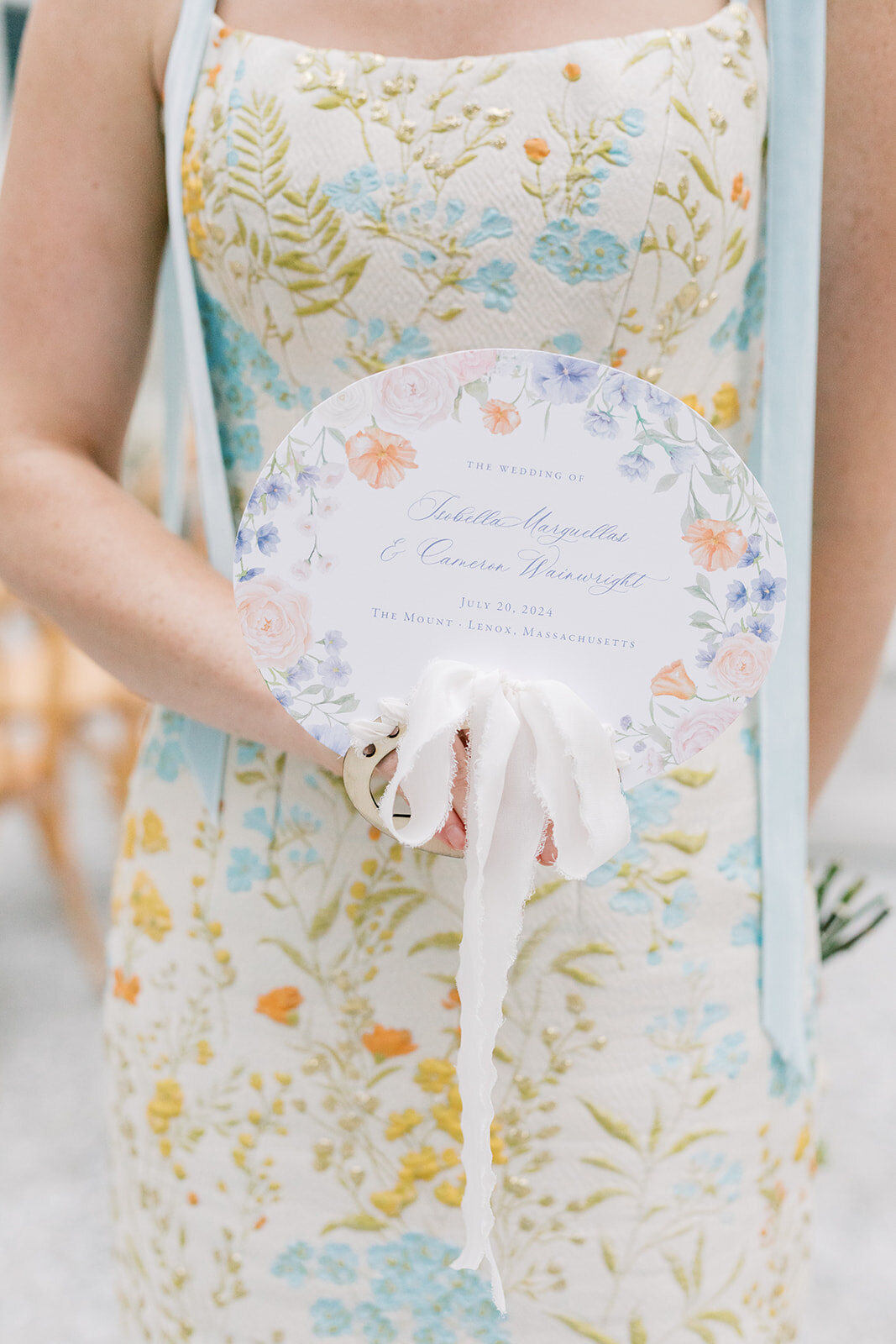 wedding-program-fan-cusomt-silk-ribbon